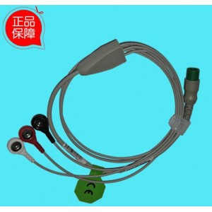 Biolight Original ECG Cable, 4 pin 3 lead Wires, Button Type