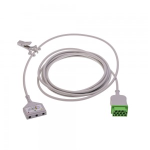 GE ECG Trunk Cable 11pin to 3pin, PN: 2017004-003
